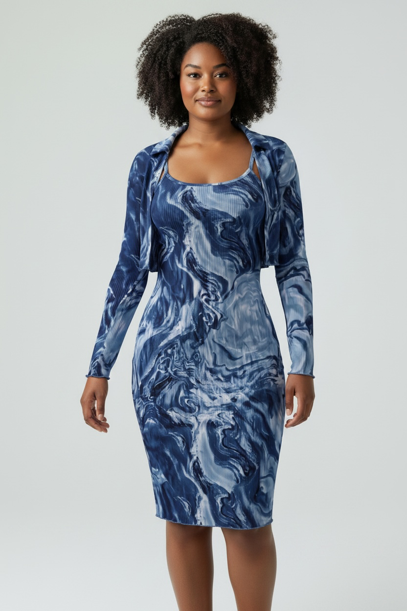 Bodycon Mármol Oceánico