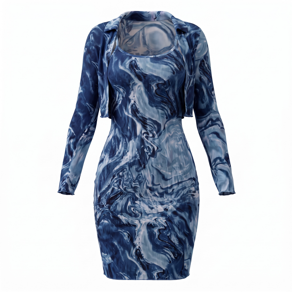 Bodycon Mármol Oceánico
